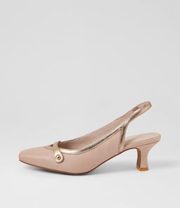 Coe Cafe Champagne Leather Heels Coe Cafe Champagne Leather Heels