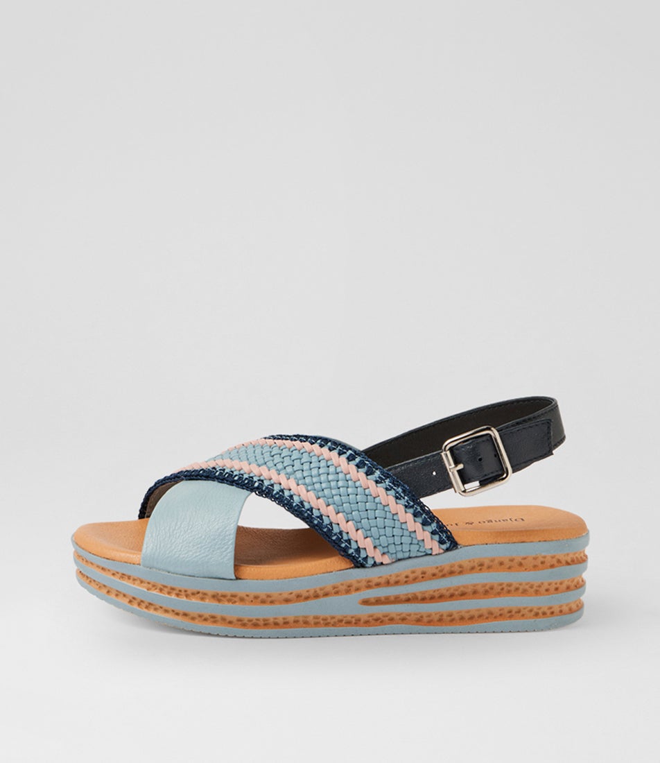 Cayci Denim Multi Leather Weave Sandals Cayci Denim Multi Leather Weave Sandals