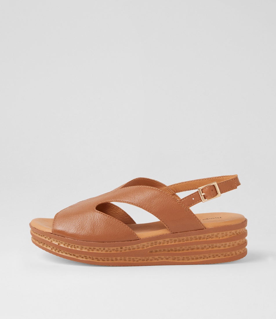 Coree Dark Tan Leather Sandals
