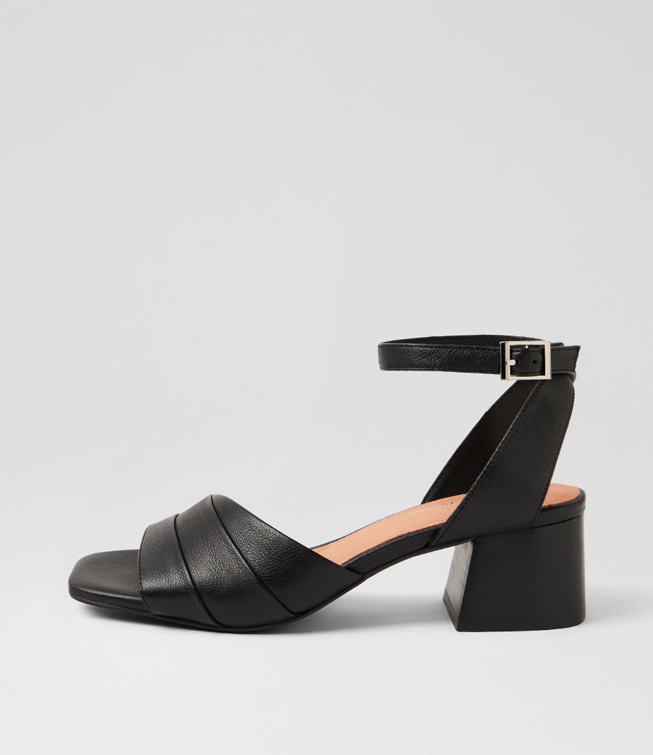 Florenza Black Leather Sandals