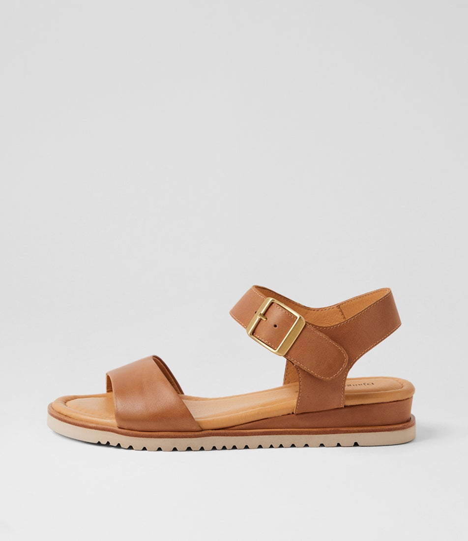 Freiasa Tan Almond Leather Sandals