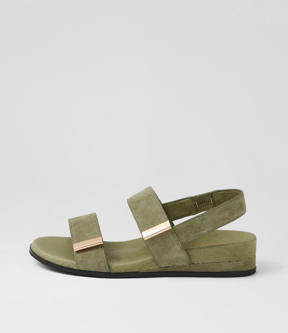 Funkie Khaki Suede Sandals