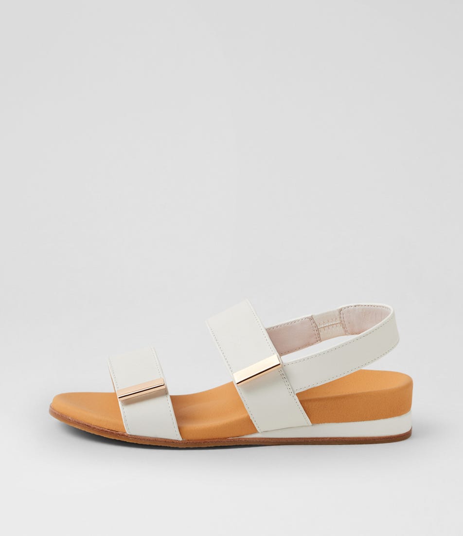 Funkie White Leather Sandals
