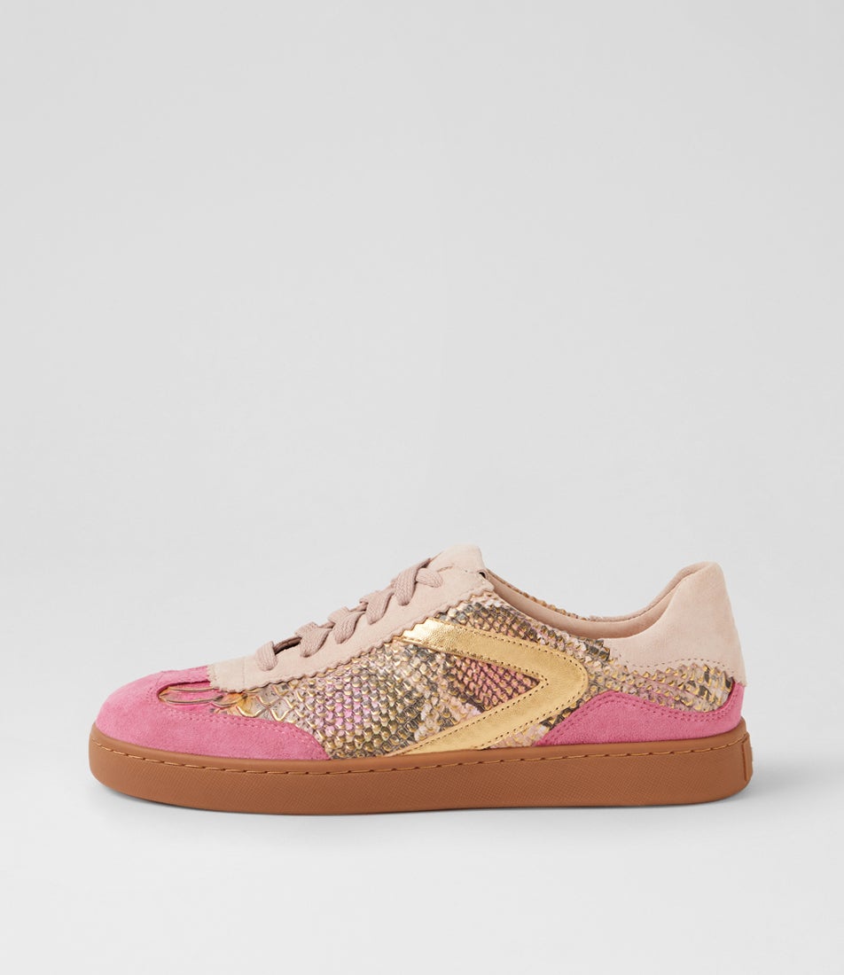 Huberita Pink Multi Suede Sneakers