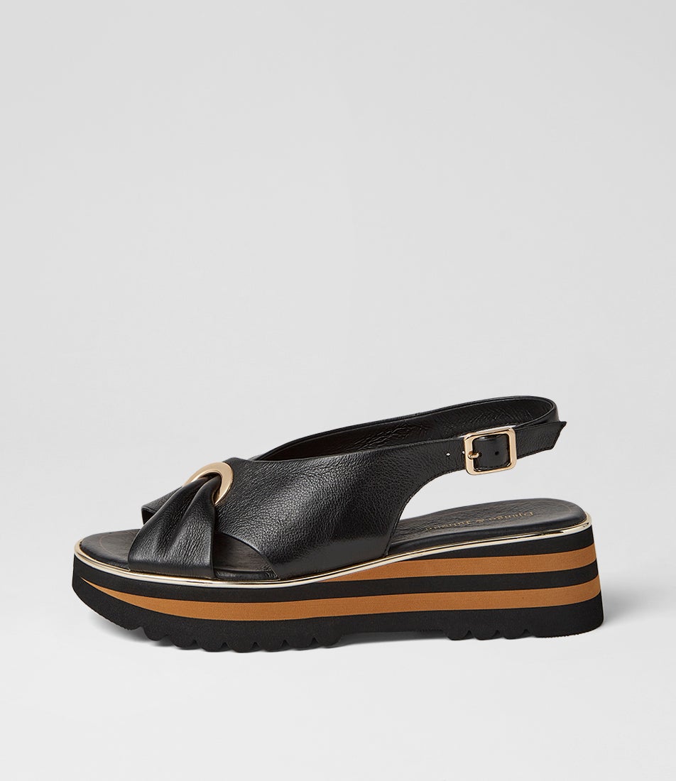 Hoaka Black Leather Sandals