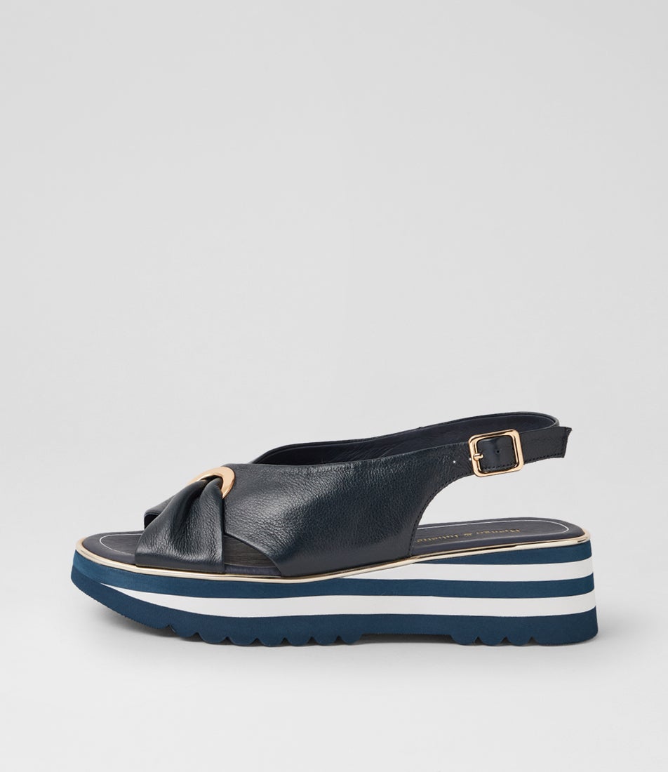 Hoaka Navy Leather Slingbacks Hoaka Navy Leather Slingbacks