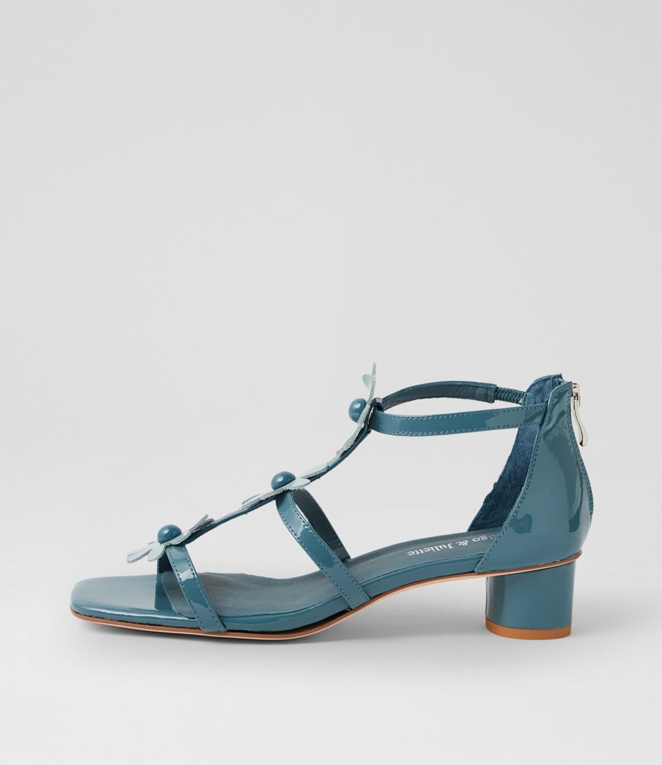 Herut Pale Blue Patent Leather Heeled Sandals
