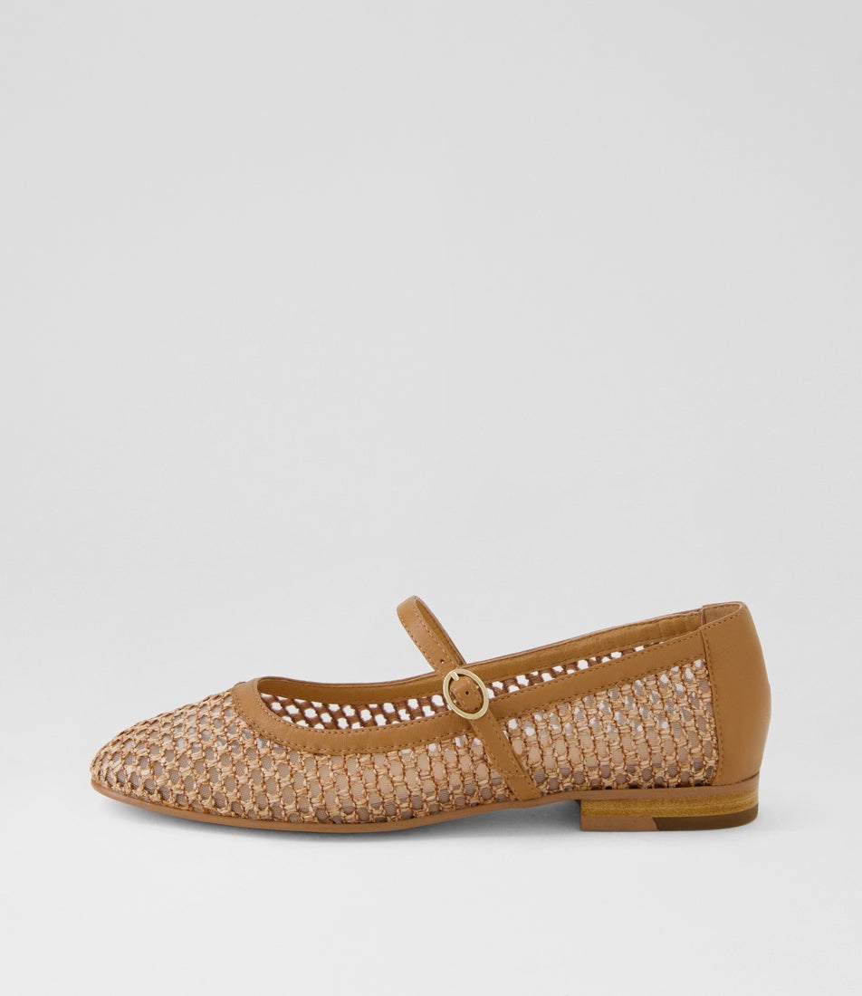 Izna Tan Leather Mary Janes Izna Tan Leather Mary Janes