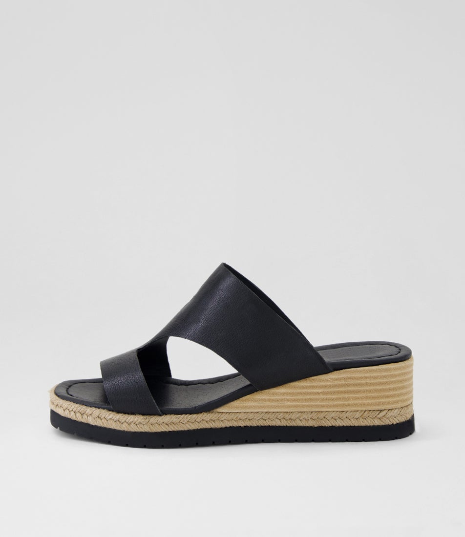 Ivone Black Leather Sandals