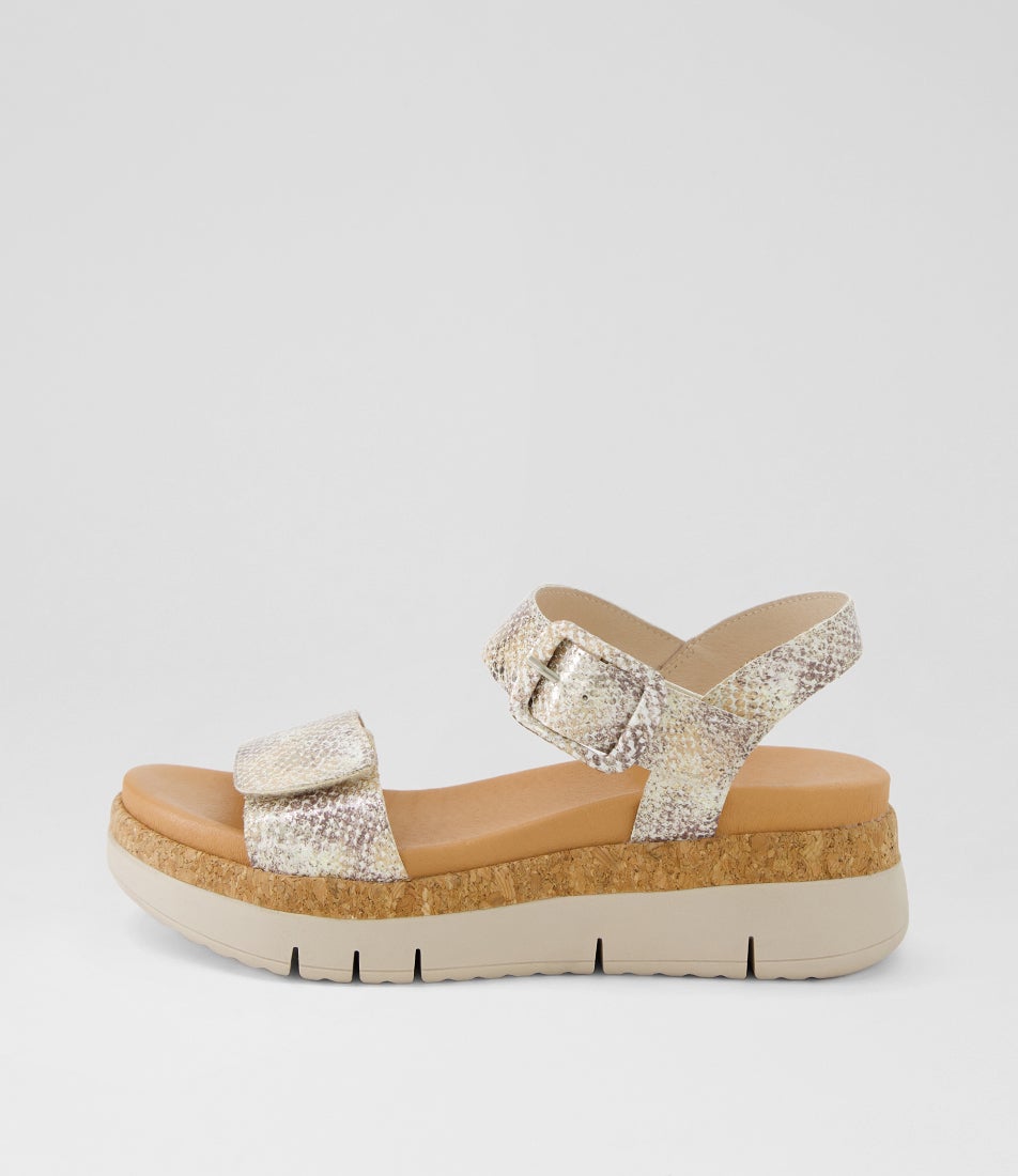 Jenica Ombre Metal Almond Leather Sandals