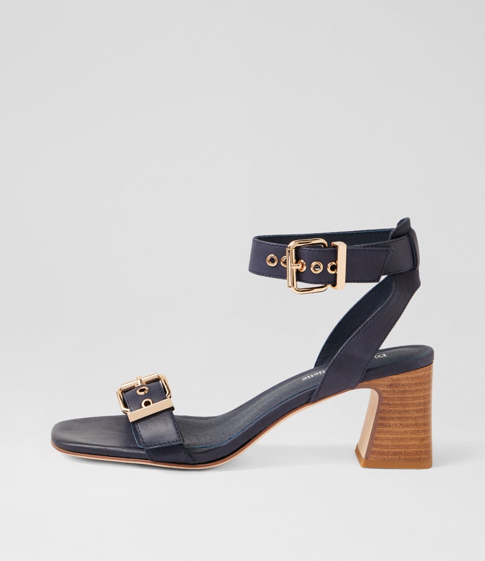 Jenn Navy Natural Leather Sandals Jenn Navy Natural Leather Sandals