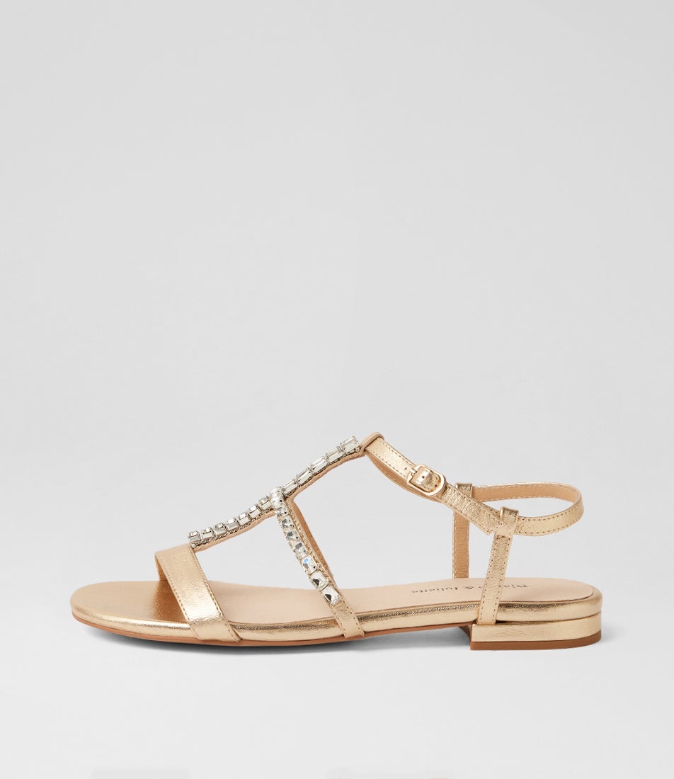 Korra Gold Silver Leather Sandals