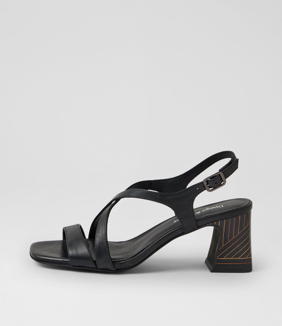 Kiely Black Leather Sandals
