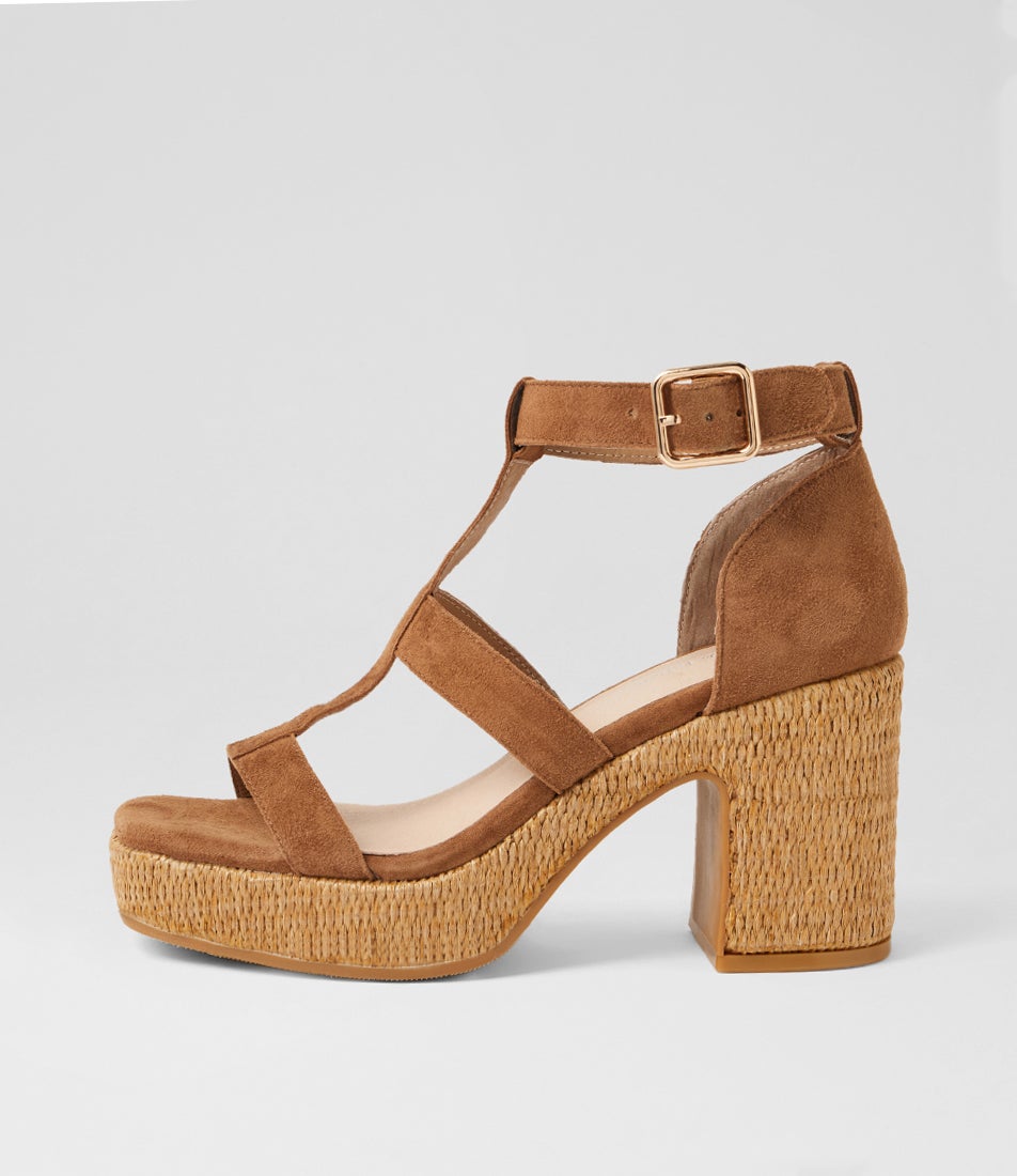 Konkey Nutmeg Natural Suede Sandals