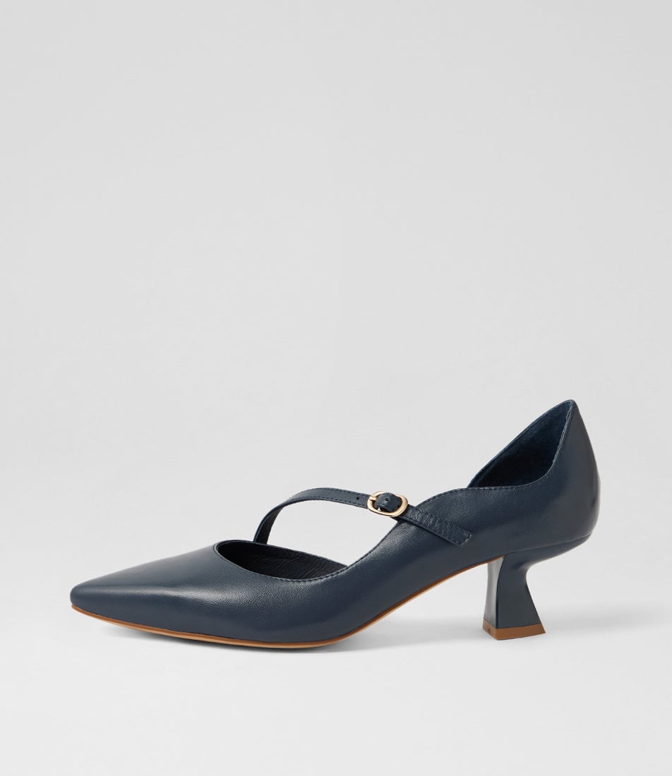 Laidy Navy Leather Pumps Laidy Navy Leather Pumps