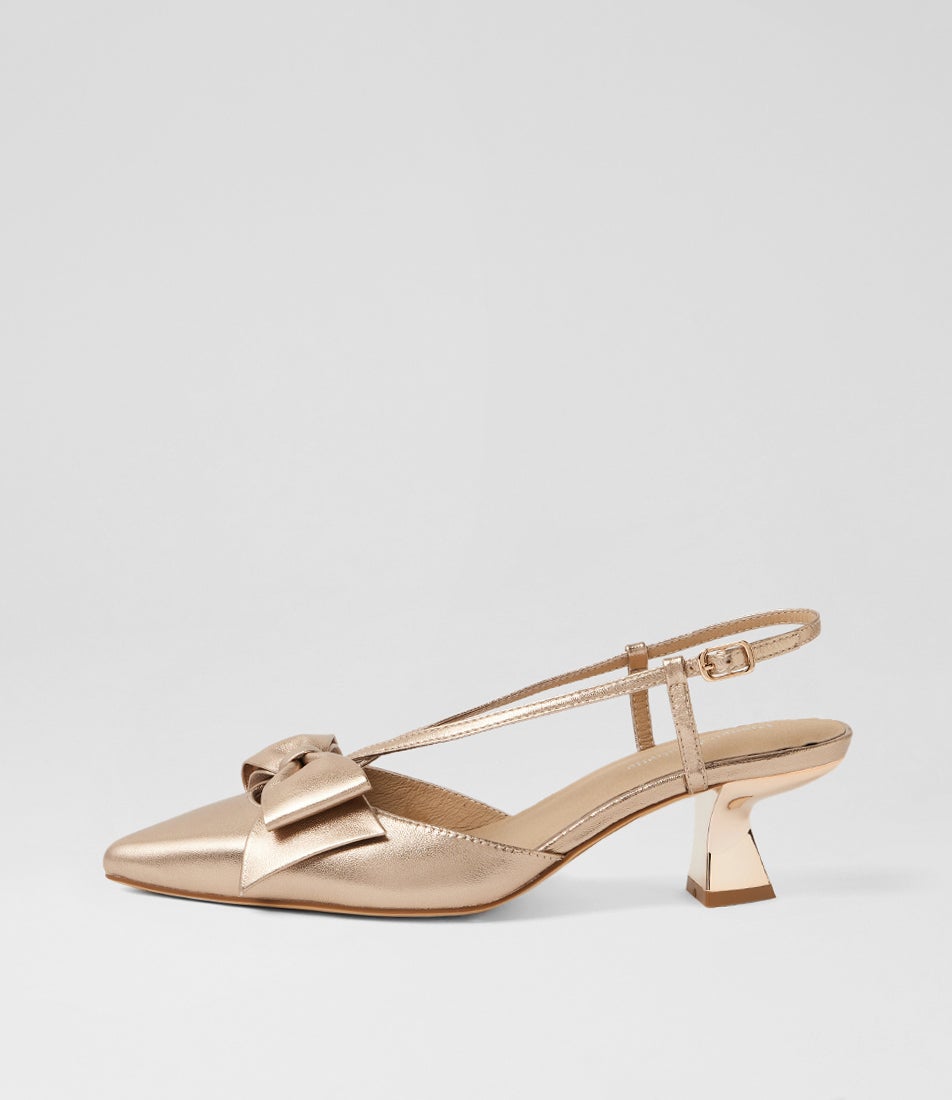 Lanetta Champagne Leather Heels