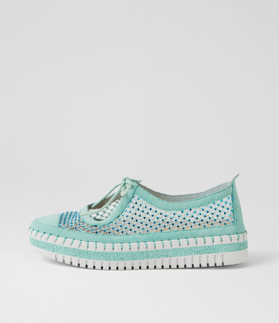 Marthar Light Aqua Leather Sneakers Marthar Light Aqua Leather Sneakers