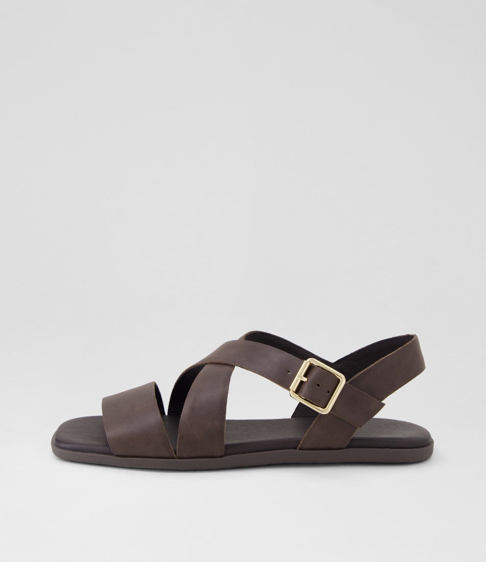 Nevers Choc Leather Sandals