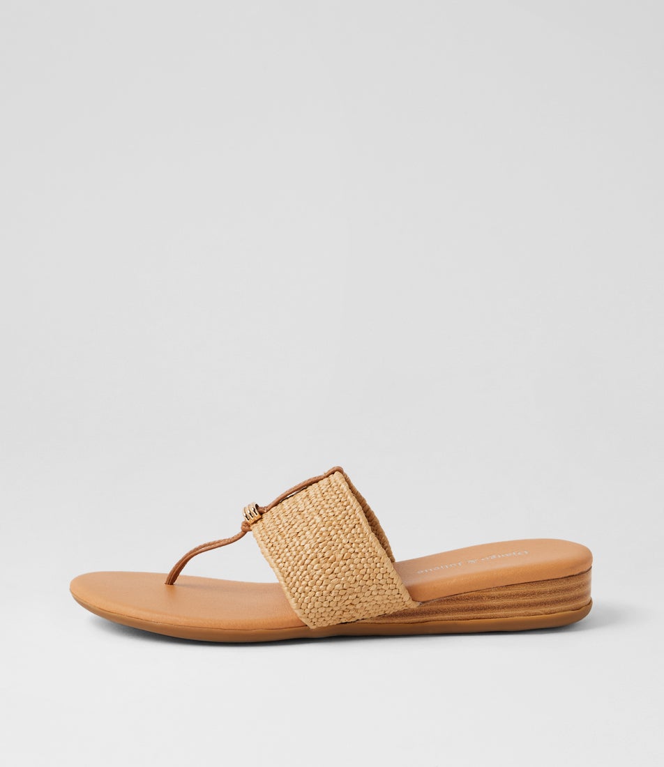 Ofrit Dark Tan Natural Leather Thongs