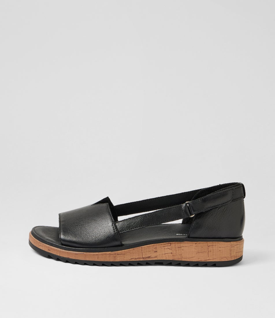 Ofria Black Leather Strappy Sandals Ofria Black Leather Strappy Sandals