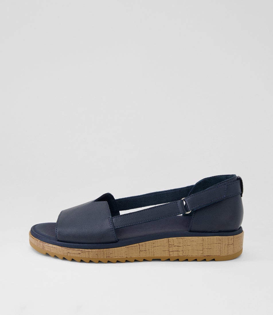Ofria Navy Gum Leather Sandals Ofria Navy Gum Leather Sandals