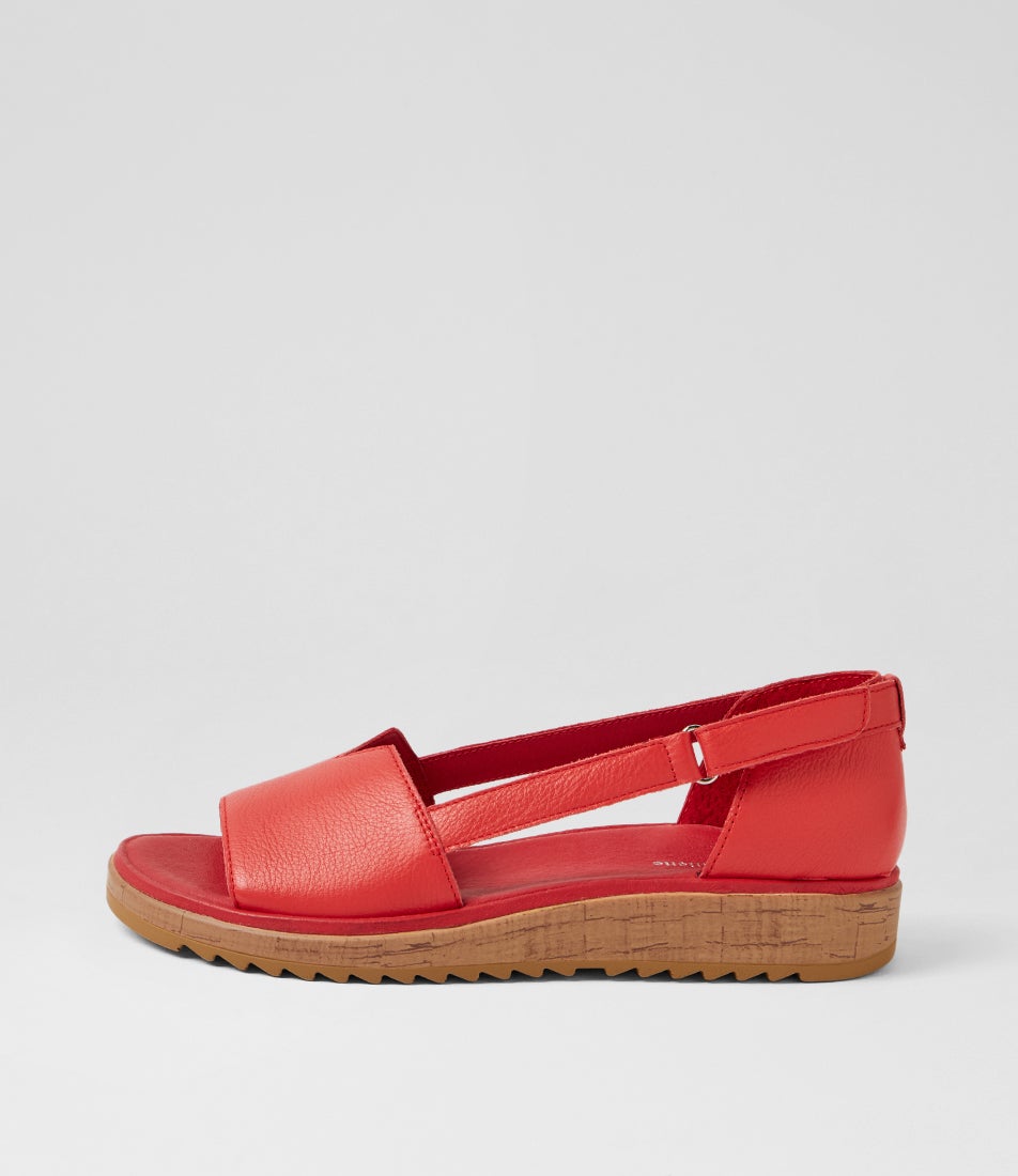 Ofria Red Gum Leather Strappy Sandals Ofria Red Gum Leather Strappy Sandals