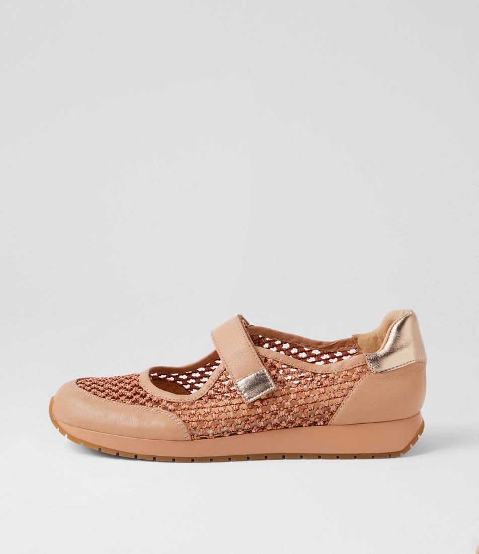 Paix Blush Rose Gold Leather Mary Jane Sneakers