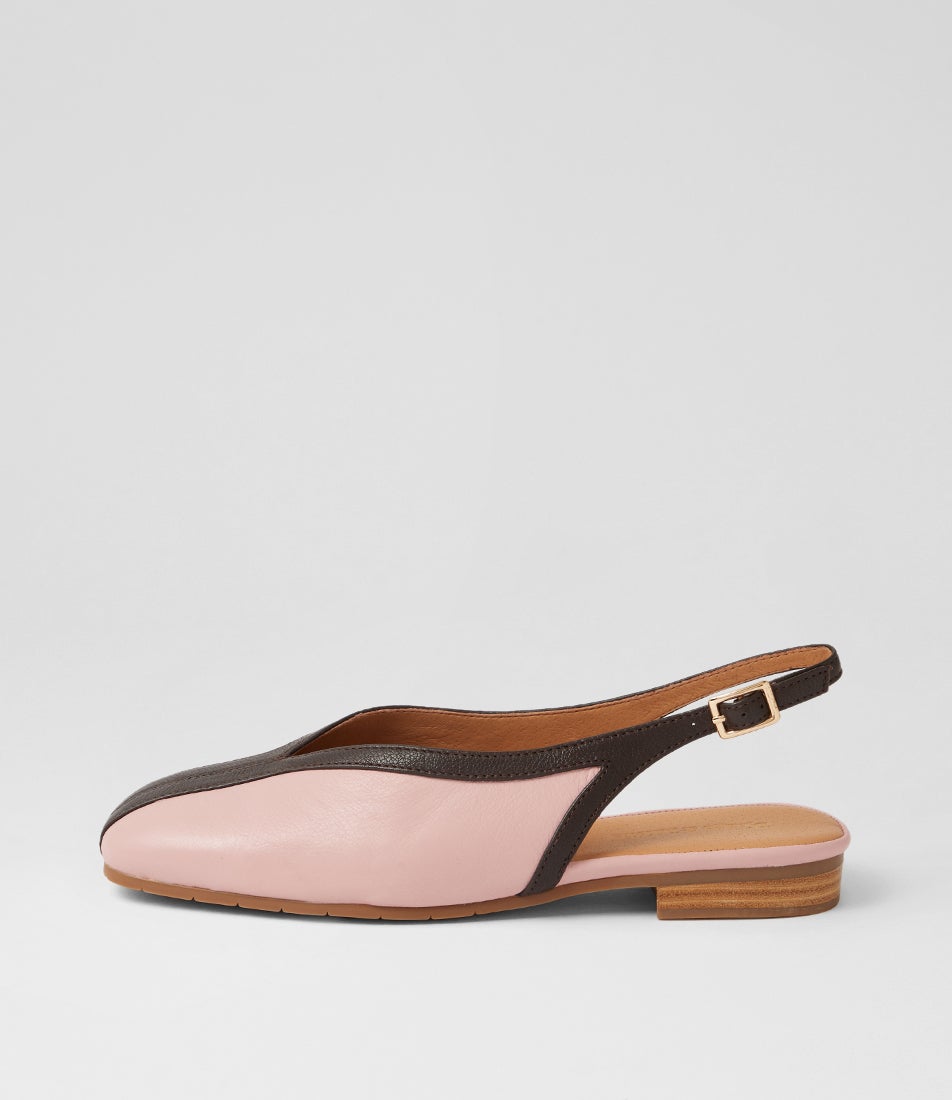 Philomena Pretty Pink Choc Leather Slingbacks