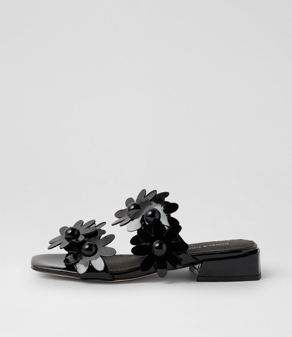 Pamelina Black Patent Leather Sandals Pamelina Black Patent Leather Sandals