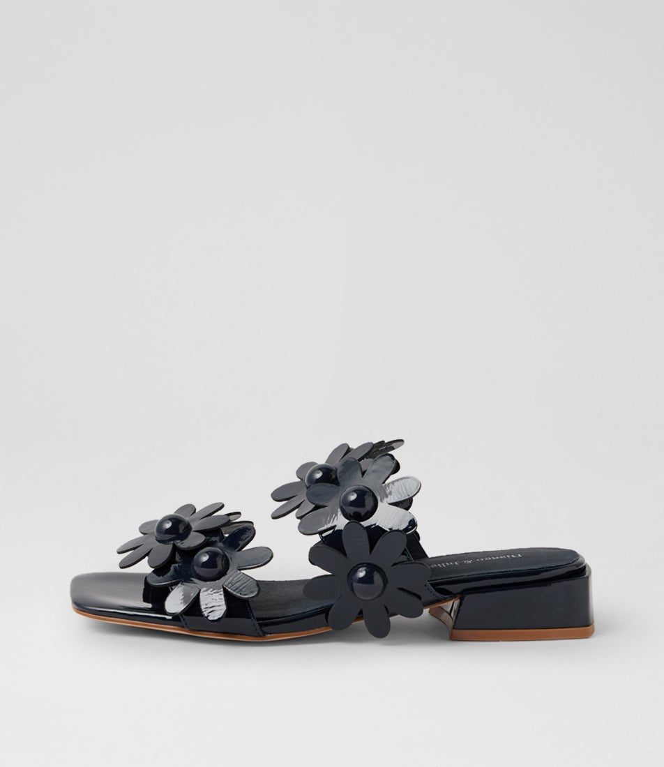 Pamelina Navy Patent Leather Sandals Pamelina Navy Patent Leather Sandals