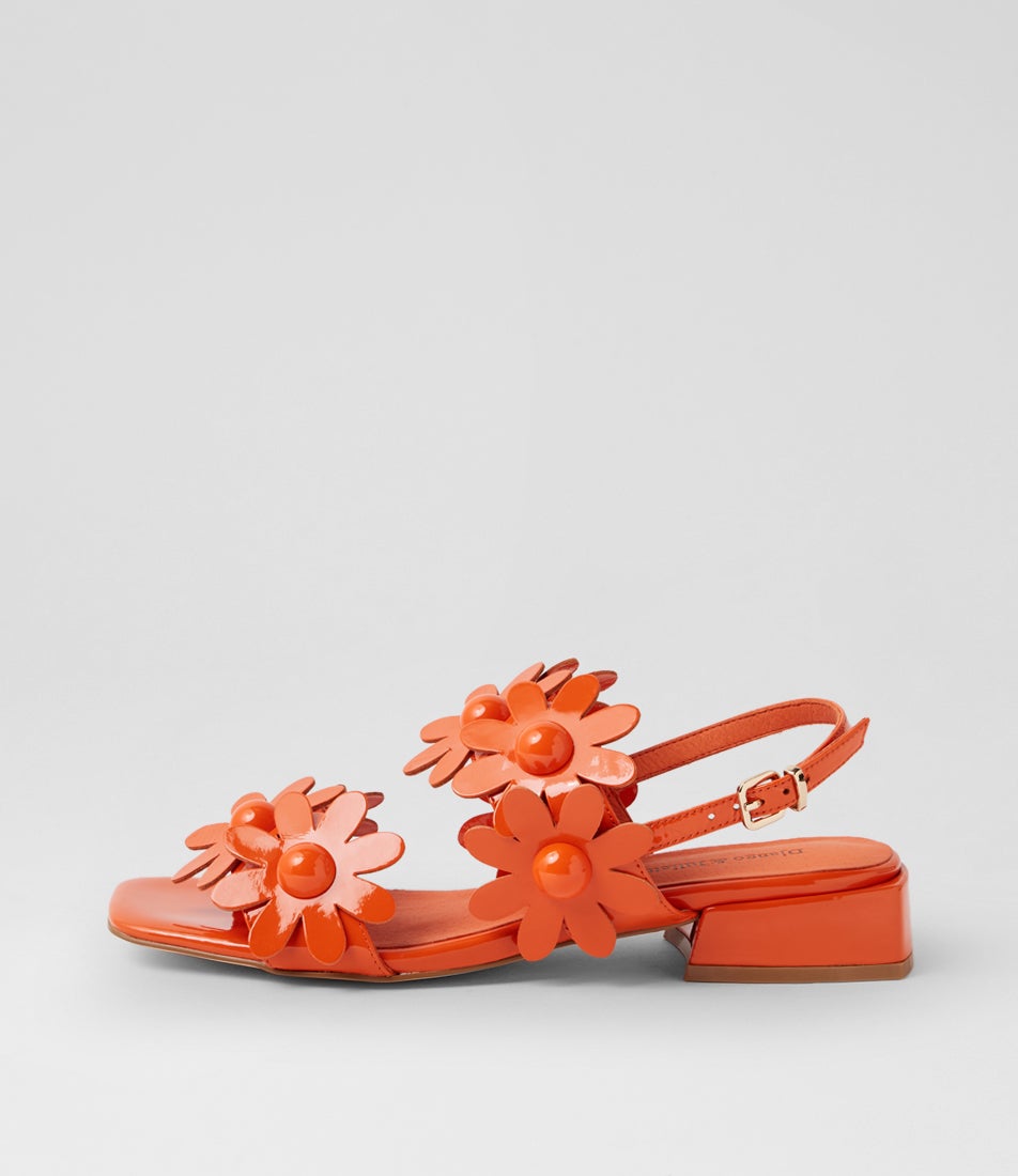 Pellas Orange Patent Leather Sandals Pellas Orange Patent Leather Sandals