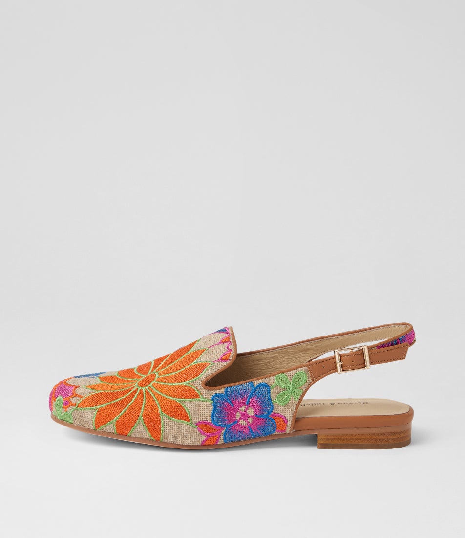 Raedalla Natural Bright Fabric Flat Shoes
