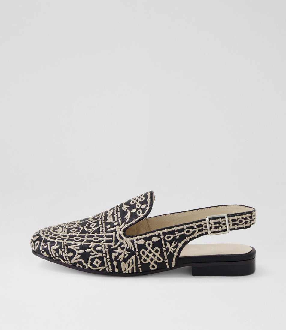 Randies Black Vanilla Multi Slingbacks