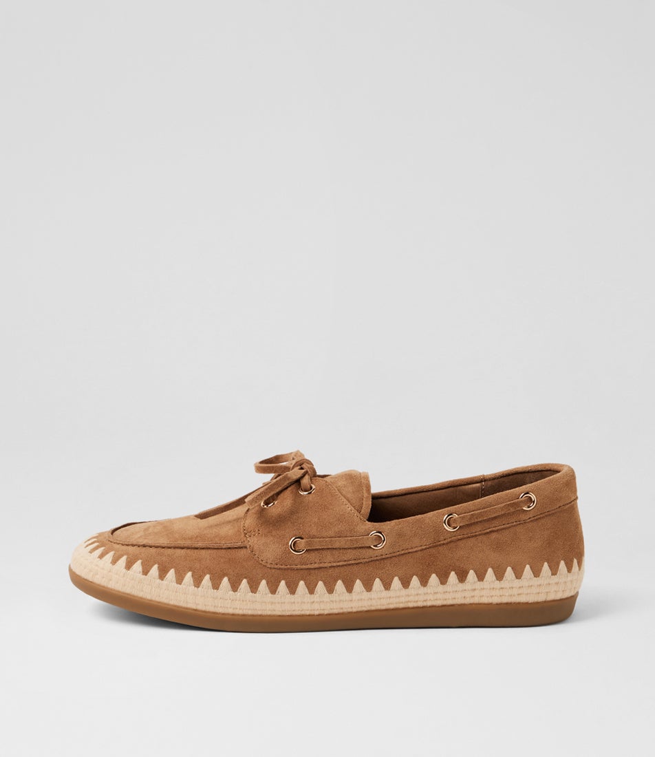 Rivi Light Choc Natural Suede Flat Shoes