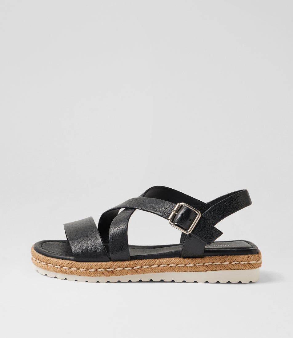 Siu Black Leather Sandals