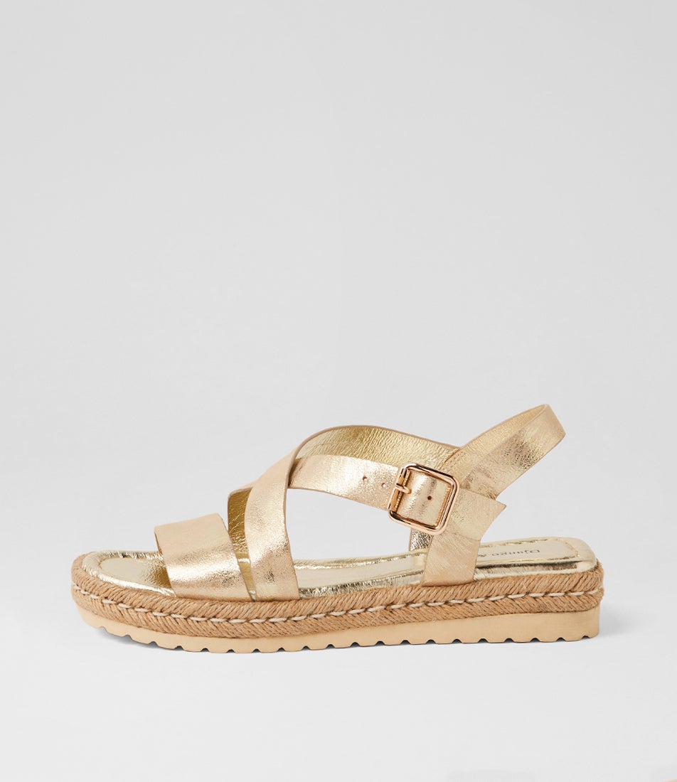Siu Old Gold Leather Sandals