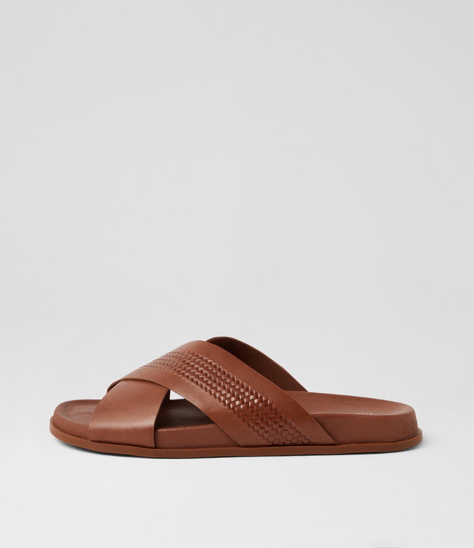 Tamy Walnut Leather Slides