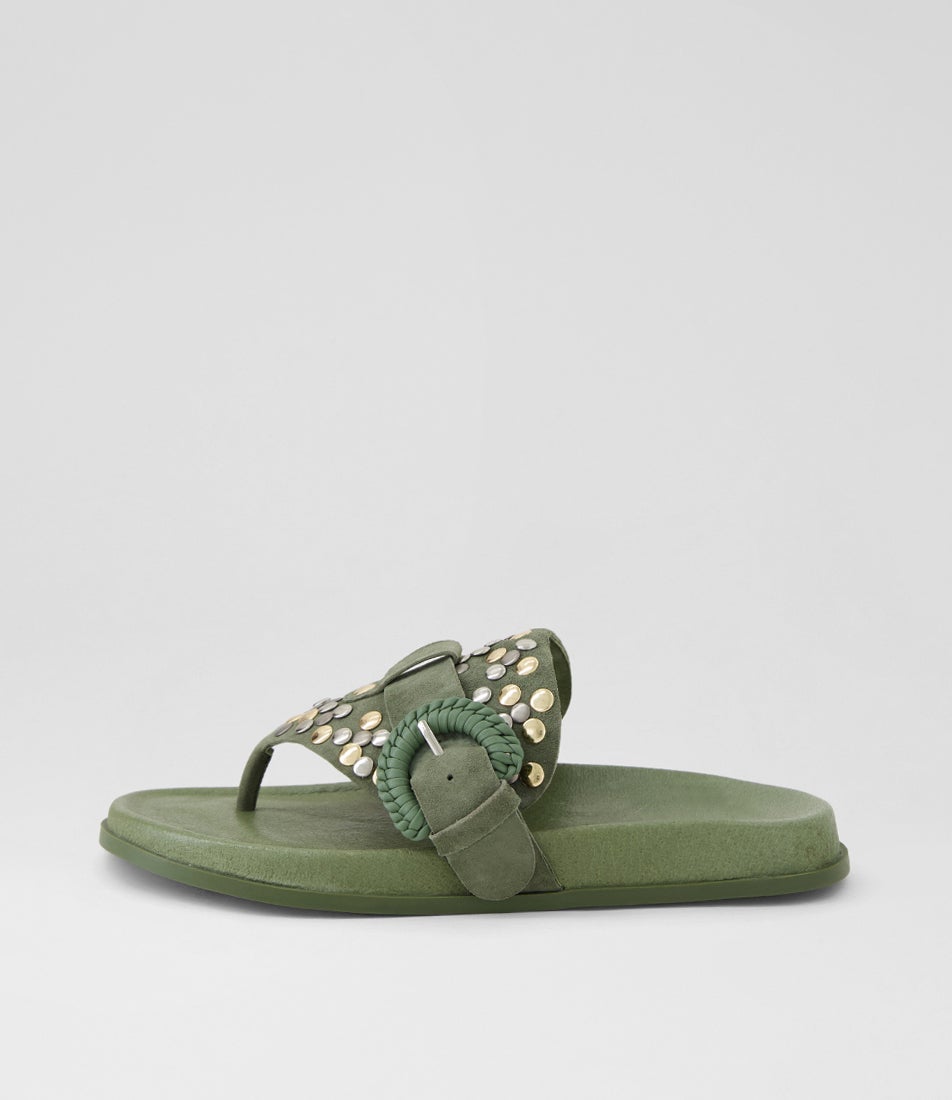 Taria Khaki Suede Sandals