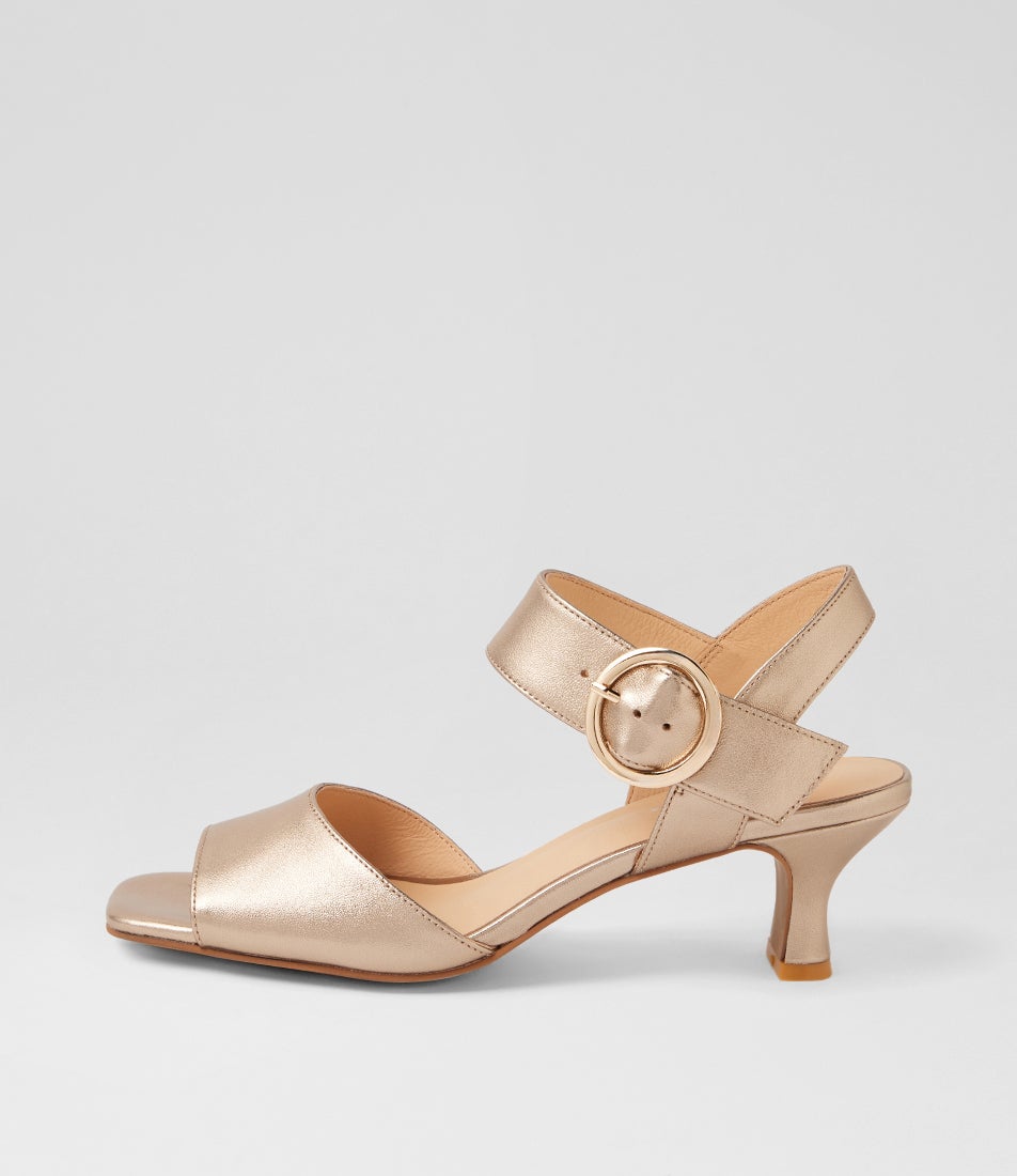 Uppy Champagne Leather Sandals
