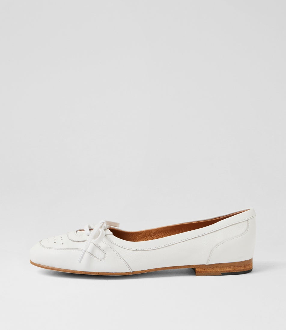 Ullrica White Leather Flat Shoes Ullrica White Leather Flat Shoes