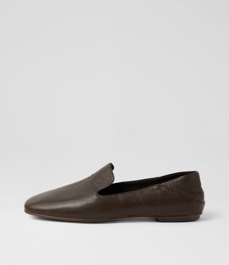 Vernita Choc Leather Flat Shoes