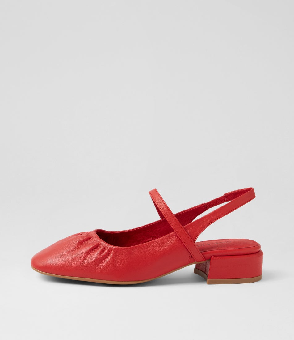 Varka Red Leather Slingbacks Varka Red Leather Slingbacks
