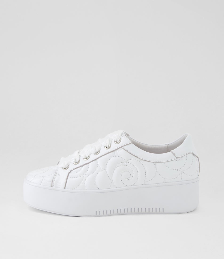 Whoopi White Leather Sneakers