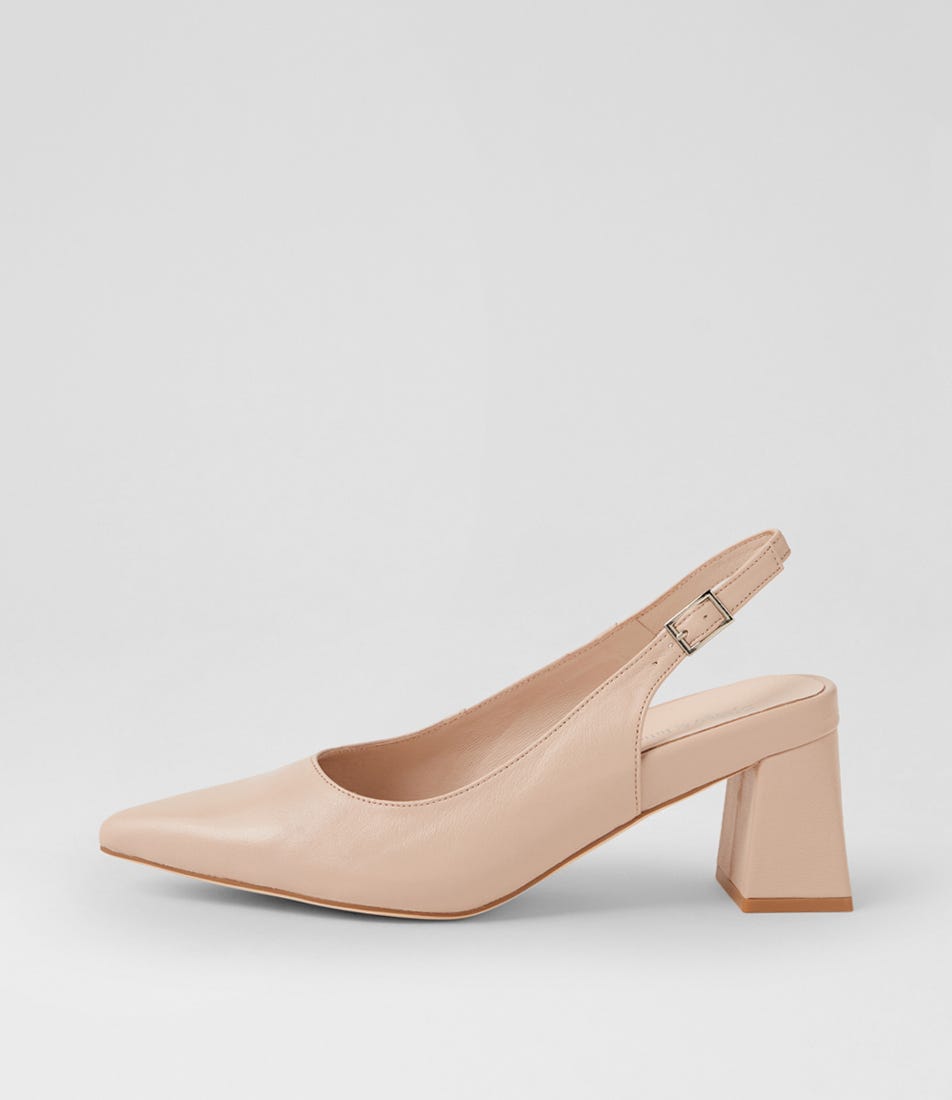 Wendye Nude Leather Slingbacks