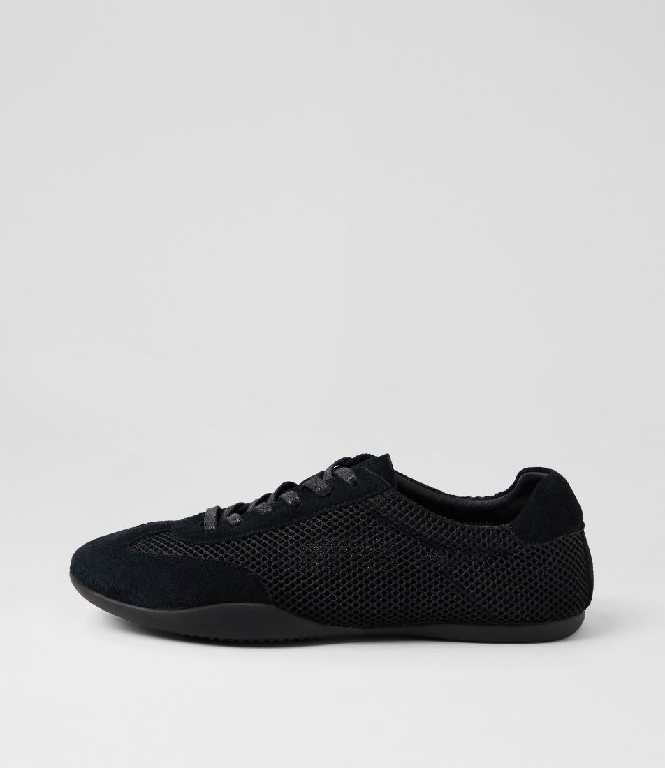 Zasizi Black Suede Mesh Sneakers Zasizi Black Suede Mesh Sneakers