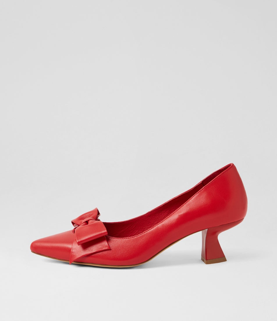Lelahs Red Leather Pumps