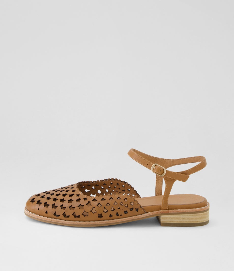 Andric Dark Tan Leather Flat Shoes