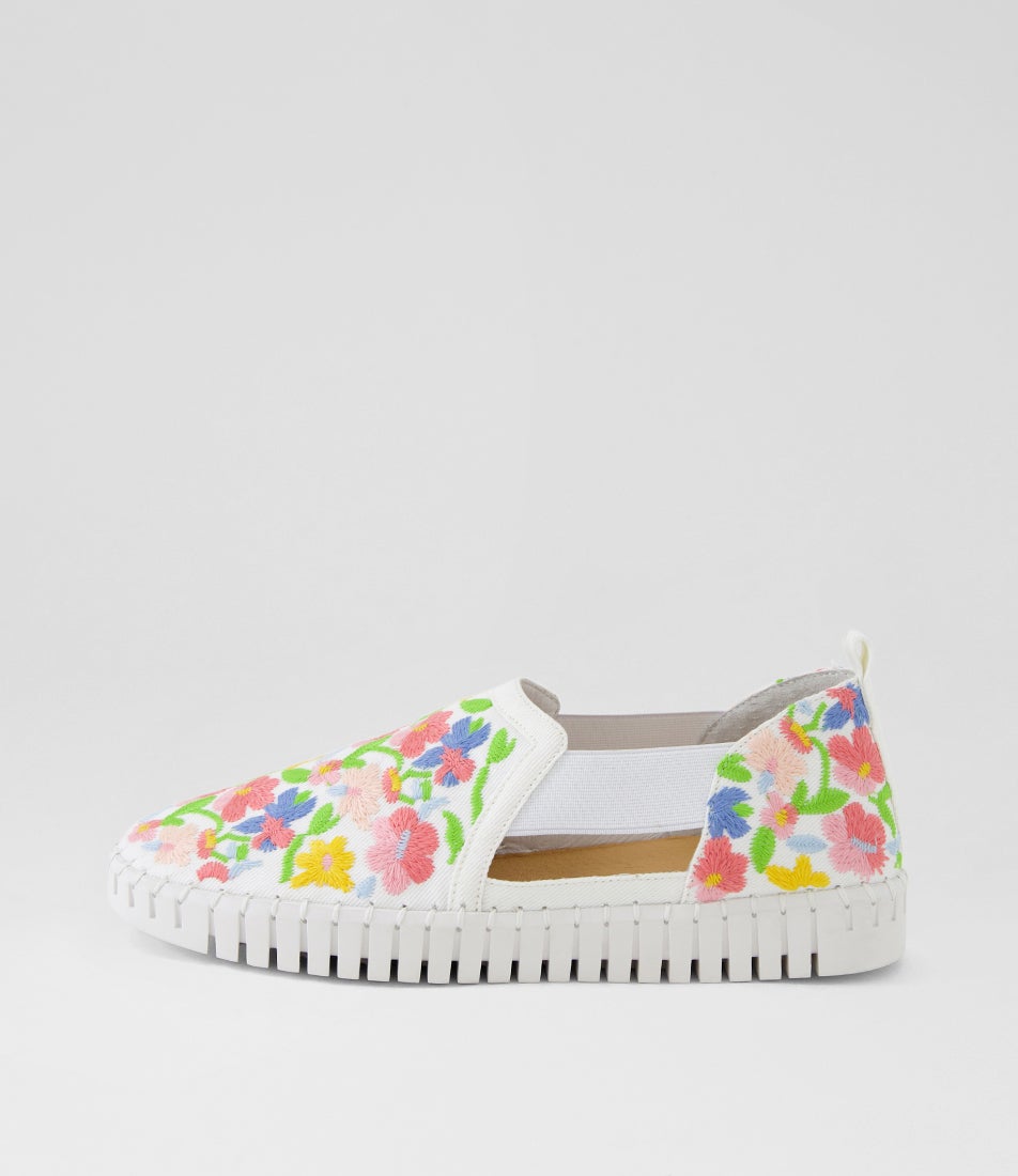 Hassana Ivory Gelato Fabric Loafers