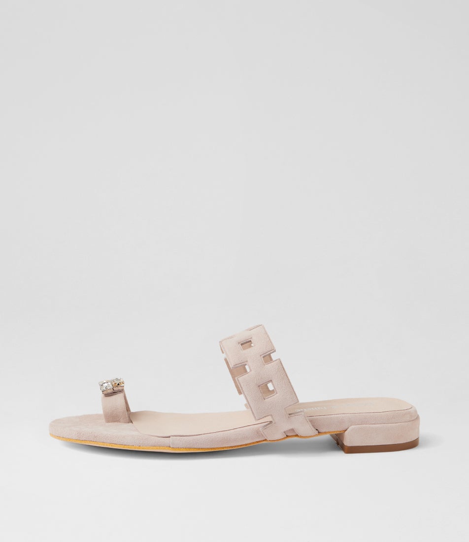 Loverlie Nude Suede Sandals