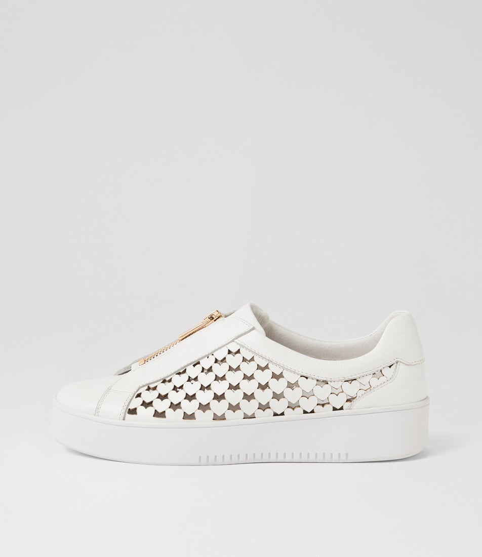 Libbey White Leather Sneakers